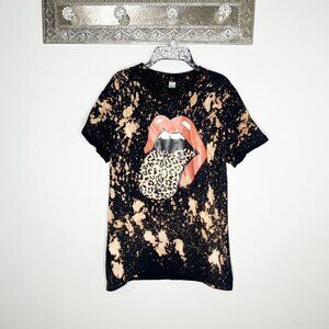 Handmade Bleach Tie Dye Band T-shirt Size Small